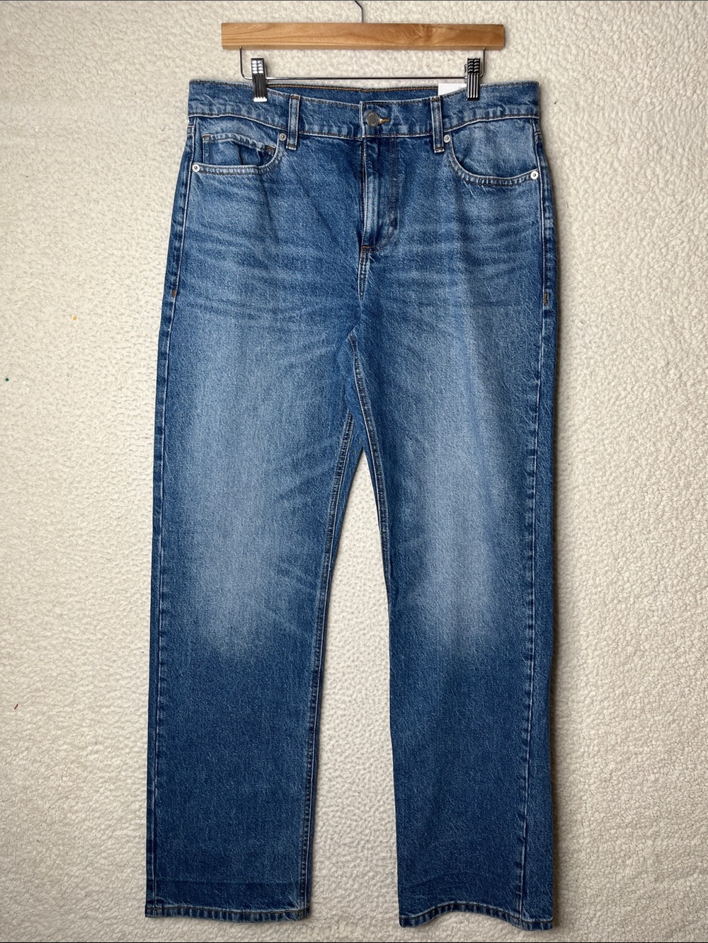 NWT Mode of One Mens Straight Fit Stretch Comfort Blue Jeans 32x34